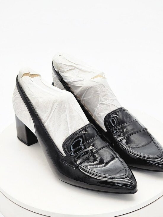 LifeStride Shoes - LifeStride Angel Black Patent Slingback Loafer Pumps Block Heel Women’s Size 9